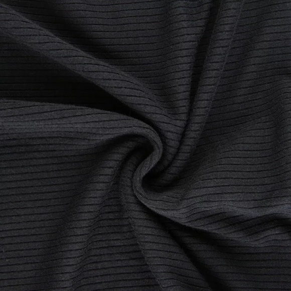 Knitted Ribbed Midi V Neck Elegant Clothes Long Sleeve Ruffles Bodycon Dresses - Picture 11 of 13